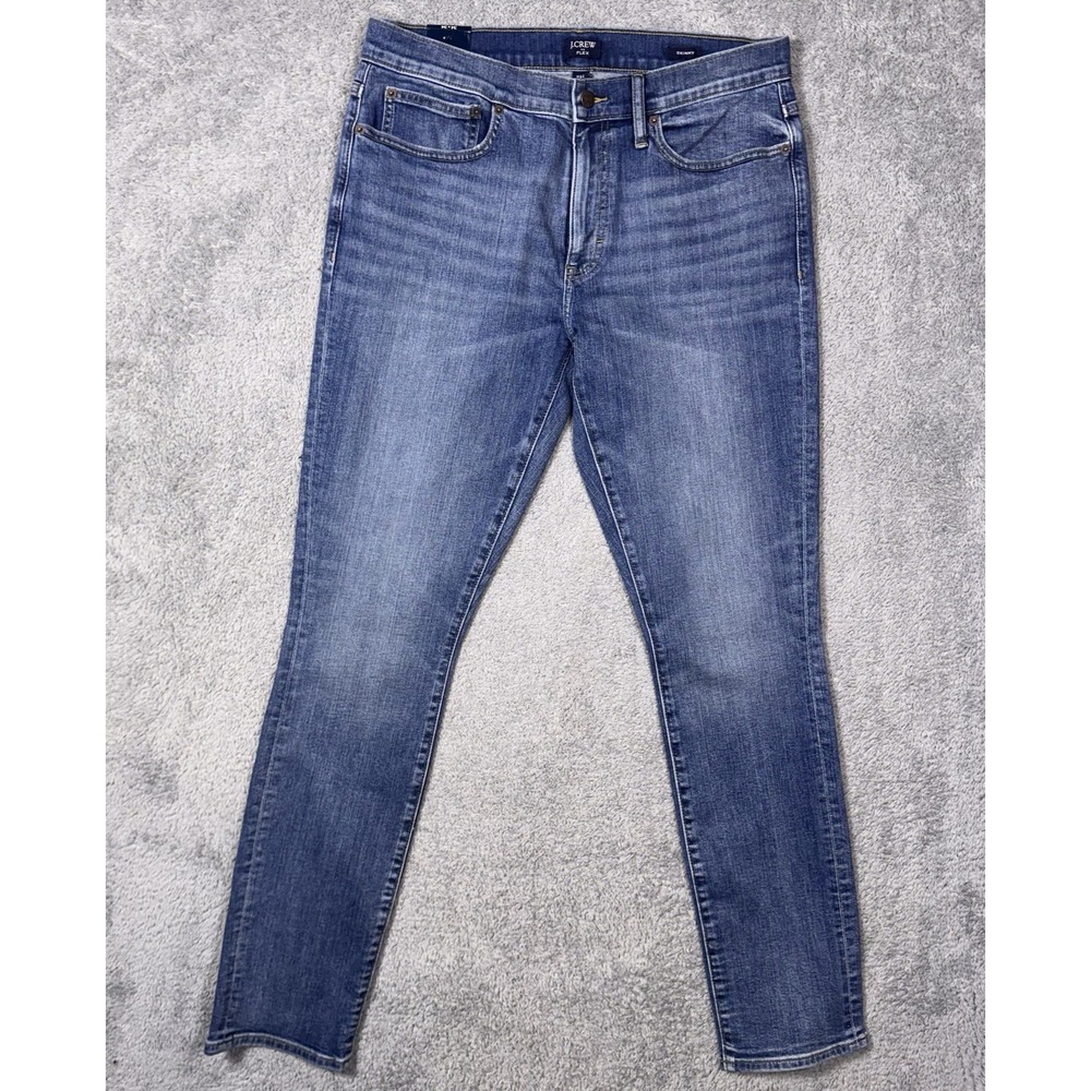J.Crew Signature Flex Skinny Leg Jeans Men 34x34 Whisker Blue DM5430 New w/ Tags